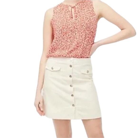 NEW WITH TAGS J CREW LINEN BLEND‎ SKIRT IN CREAM - Picture 1 of 6